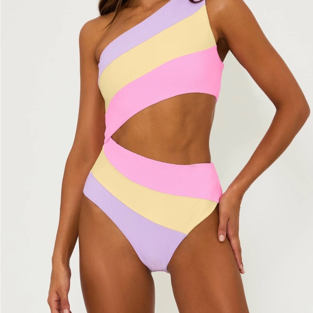 Beach Riot Pink and Purple Swimsuit